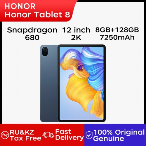 Honor-Tablet 8 Snapdragon 680 CPU, 12 ", 2K شاشة كاملة, 6GB, 128GB, 7250mAh بطارية, كاميرا 5MP, التعلم والعمل, 